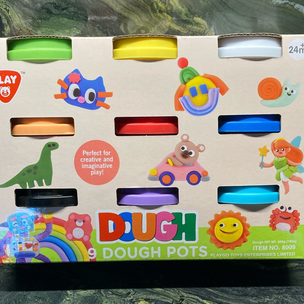 Playgo Dough Pots 9 Pack Set Multicolor New